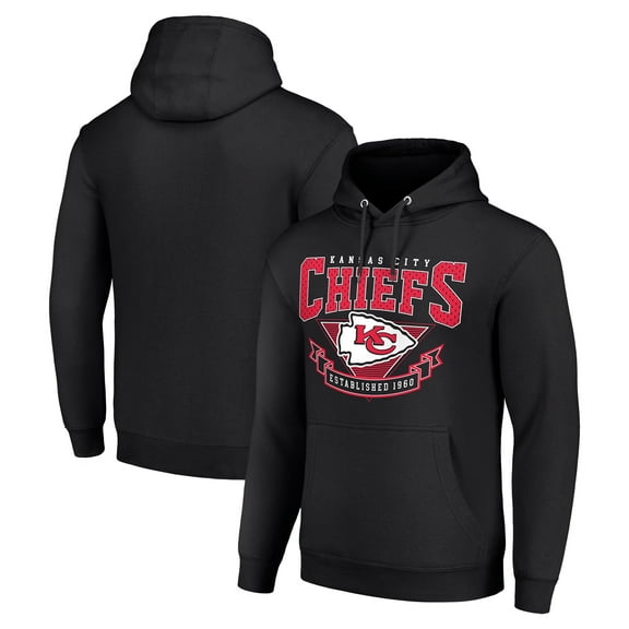 Men's Starter Black Kansas City Chiefs -80s Inspired Pullover Hoodie