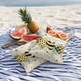 thumbnail image 5 of Bees Loves Outdoor Pillow Covers Pack of 2 Vintage Country Yellow Bee Plaid Dot Love Floral Linen Texture Waterproof Throw Pillow Covers Decorative Cushion Cases for Patio Garden Tent 26x26 inch, 5 of 9