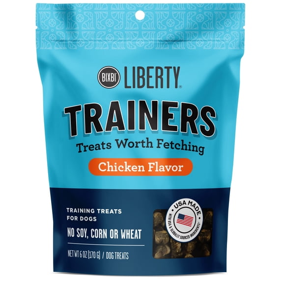 BIXBI Liberty Pocket Trainers, Soft & Chewy, Chicken Flavored treats for dogs, 6 oz