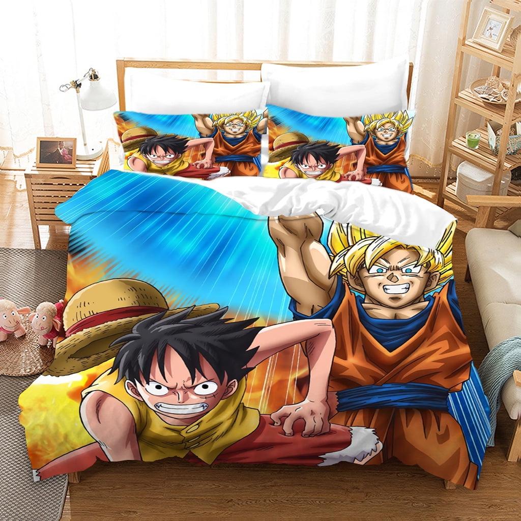 3 Pieces Anime Dragon Ball Z Bedding Bed Set Full Size Fashion Manga