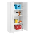 thumbnail image 2 of Prepac Adjustable Shelves Cabinet - Functional Tall Garage Table, 16"D x 32"W x 65"H Freestanding Garage Cabinet with 2-Doors, White - WES-3264, 2 of 16