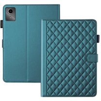 For Lenovo Tab M11 11.0 inch 2024 Release TB-330FU Case, Rhombus Pattern Multiple Viewing Angles Stand Slim Folio Cover (Green)