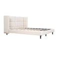 thumbnail image 6 of DreamBuck Queen Size Platform Bed with LED Lights, Headboard and Metal Legs, Linen Fabric Upholstered Platform Bed with Wood Slats Support, Platform Bed for , Teens, Adults, No Box Spring Needed, 6 of 9