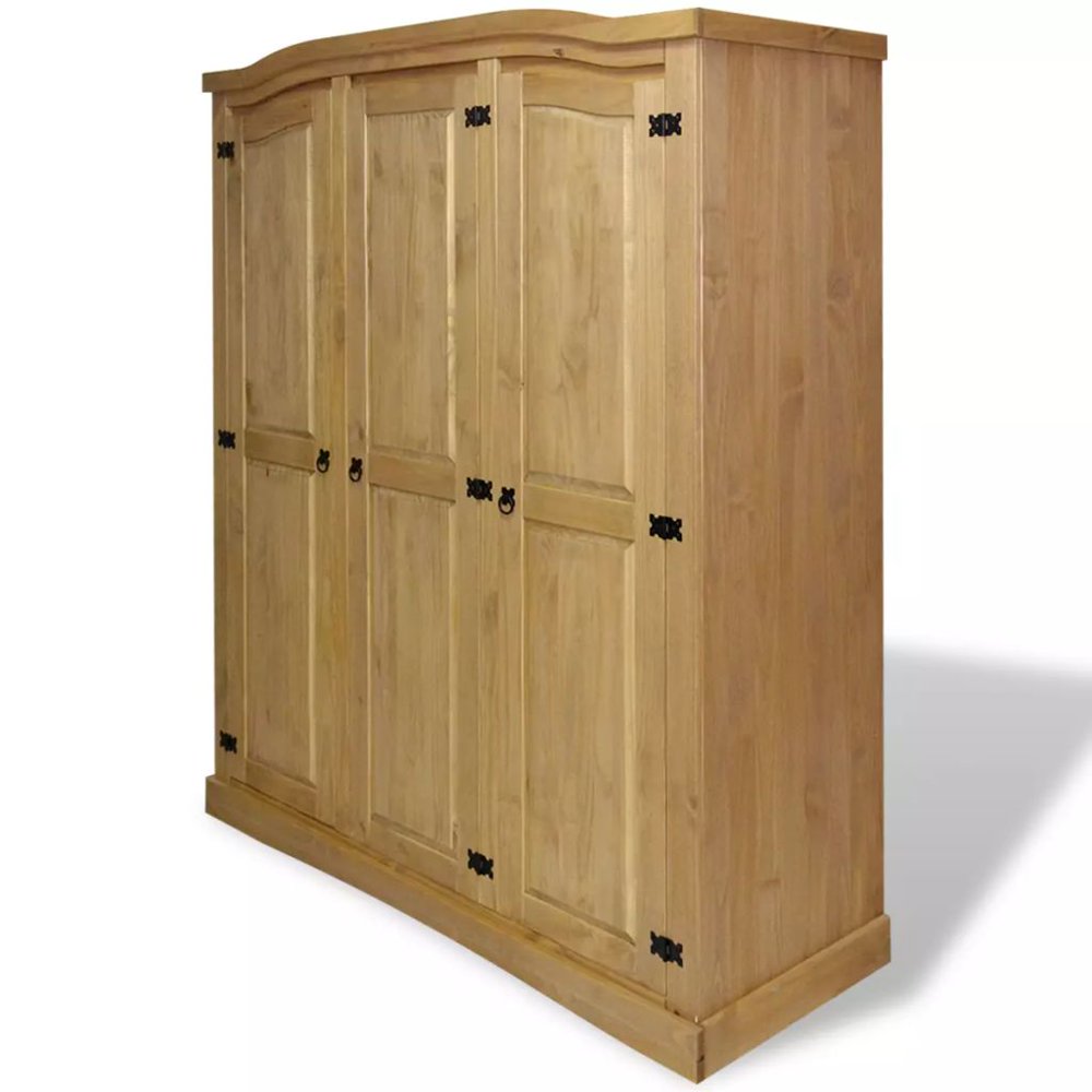 Wardrobe Mexican Pine Corona Range,3 Door Domed Top Solid Pinewood