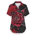 thumbnail image 6 of Odbmxy Summer Shirts for Women Collared Short Sleeve Womens Tops Plus Size Leisure Black Button Cardigan Floral Vacation Tops, 6 of 6