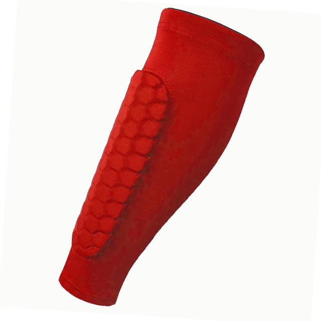QualitChoice Protège-Tibias de Soccer Manches de Soccer Rouge G Softball Volleyball pour Adolescents Adultes Rouge G