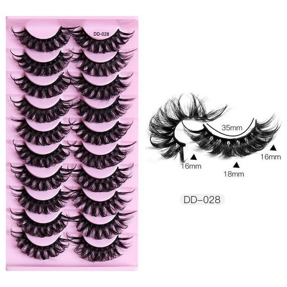 Pack de Pestañas 3D Esponjosas y Ligeras, 10 Pares con Banda Transparente para una Belleza Diaria sin Esfuerzo