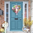 thumbnail image 4 of Easter Front Door Wreath, Colorful Feather Holiday Door Decoration for Home Wall and Fireplace, Reusable Seasonal Ornament for Living Room and Entryway Display, 4 of 7