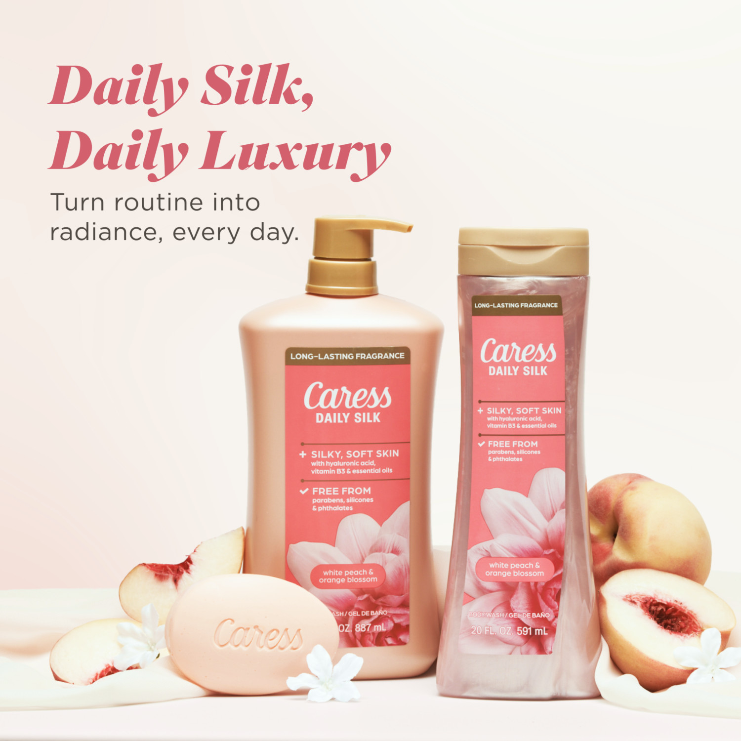 Caress Daily Silk Moisturizing Body Wash White Peach photo 8