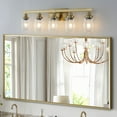 thumbnail image 4 of ACE-LIGHTS,Modern 5-Lights Vanity Bathroom Mirror Light with Clear Glass Shades(Bulbs Not Included),Contemporary Wall Sconce for Bathroom,Dressing Room,Bedroom,Living Room(Golden), 4 of 10