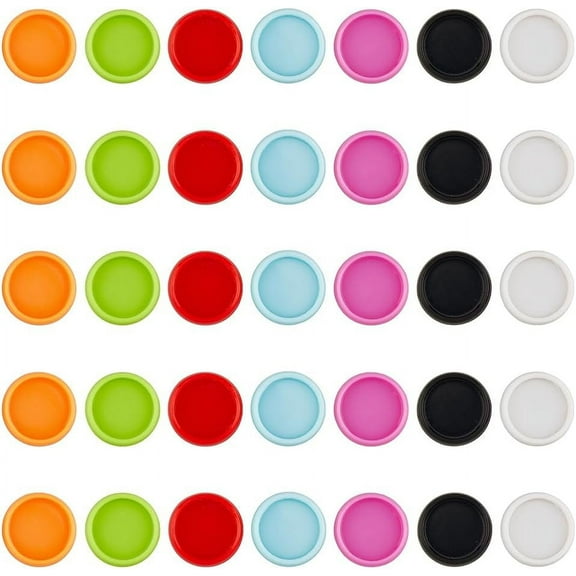 35Pcs 7 Colors 19mm Flat Round Notebook Expansion Discs Plastic Discbound Expansion Discs Mixed Color Scrapbooking Binder Rings Planner Book Binding Discs for Discbound Supplies