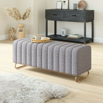 Pender Bench Stone Gray Bench, Modern Style, Seats up to 2, Plywood, Indoor Living