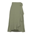 thumbnail image 3 of Abcnature Women's Casual Slit Wrap Asymmetrical Elastic High Waist Maxi Draped Skirt Summer Soft Fit Flowy Handkerchief Hemline Midi Skirt Irregular Hip Pack Solid Skirt Recommend Weight 110 to 121lb, 3 of 6