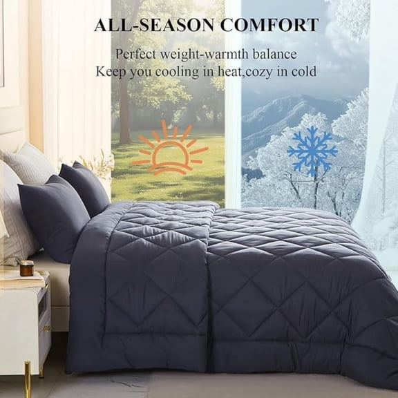 128x120 Oversized King Comforter, Extra Large King Size Comforter Oversized, All Season Soft Lightweight Quilt Down Alternative Duvet Insert with 8 Corner Tabs(128x120, Grey)