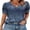 Blue, variant on Womens Tops Vneck Puff Sleeve Buttons Summer Ladies Shirts Plus Size Blouses Dressy Casual Spring Outfits