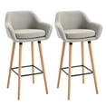 thumbnail image 1 of HOMCOM Tabourets de Bar Ensemble de 2, Tabourets de Bar 31,5 Pouces avec Tissu en Lin, Pieds en Bois, 1 of 10