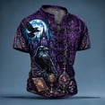 thumbnail image 5 of KHONTS Boys Viking Lace up V-Neck T Shirts Short Sleeve 3D Printed Tees,Size 2-13 Years 02-Purple 160, 5 of 5