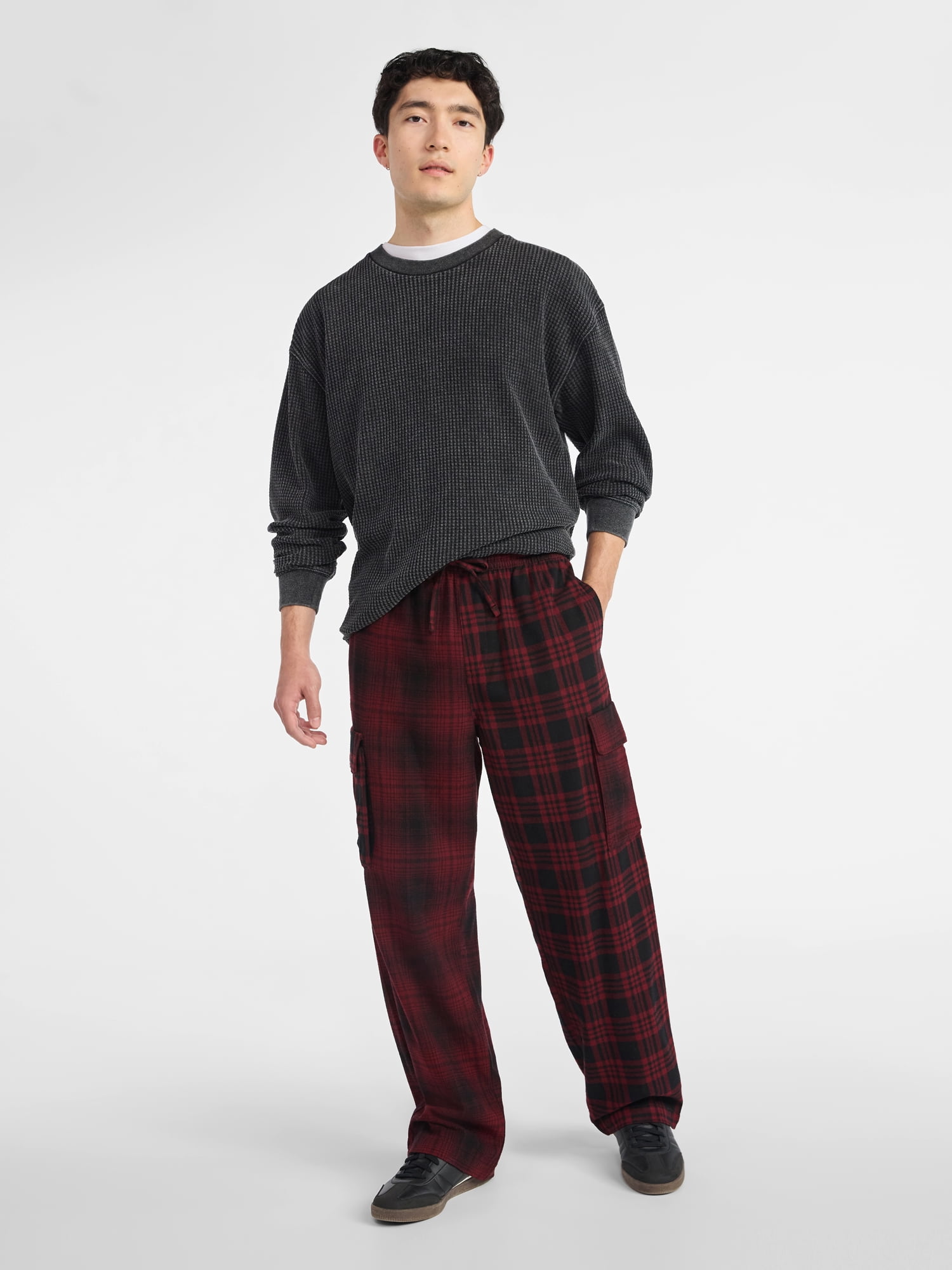No Boundaries Flannel Cargo Pants, Men's & Big Men's