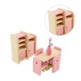 thumbnail image 3 of Vogacara Mini juego de muebles para casa de muñecas, casa modelo de juguete para niños, juego de muebles de madera, juguete educativo para niños, juego Muebles de casa de muñecas Comedor Vogacara FN000080-04B, 3 of 6