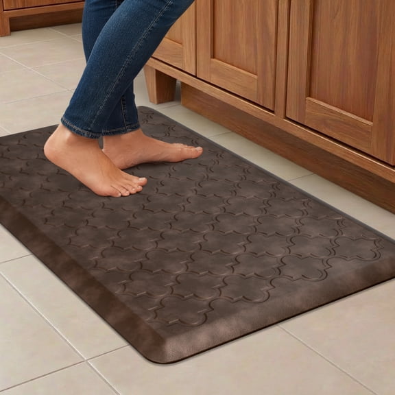 GALMAXS7 Kitchen Mat Anti Fatigue Mats for Kitchen,Non Slips Kitchen Rugs and Mats for Floor,17"x29",Brown