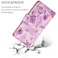thumbnail image 6 of Wallet Case for iPhone 14 Pro Max 6.7 inch, Premium Vintage PU Leather Magnetic Closure Handbag Zipper Pocket Case Kickstand Card Slots with Wrist Strap Shockproof Flip Case - Purple Flower, 6 of 7