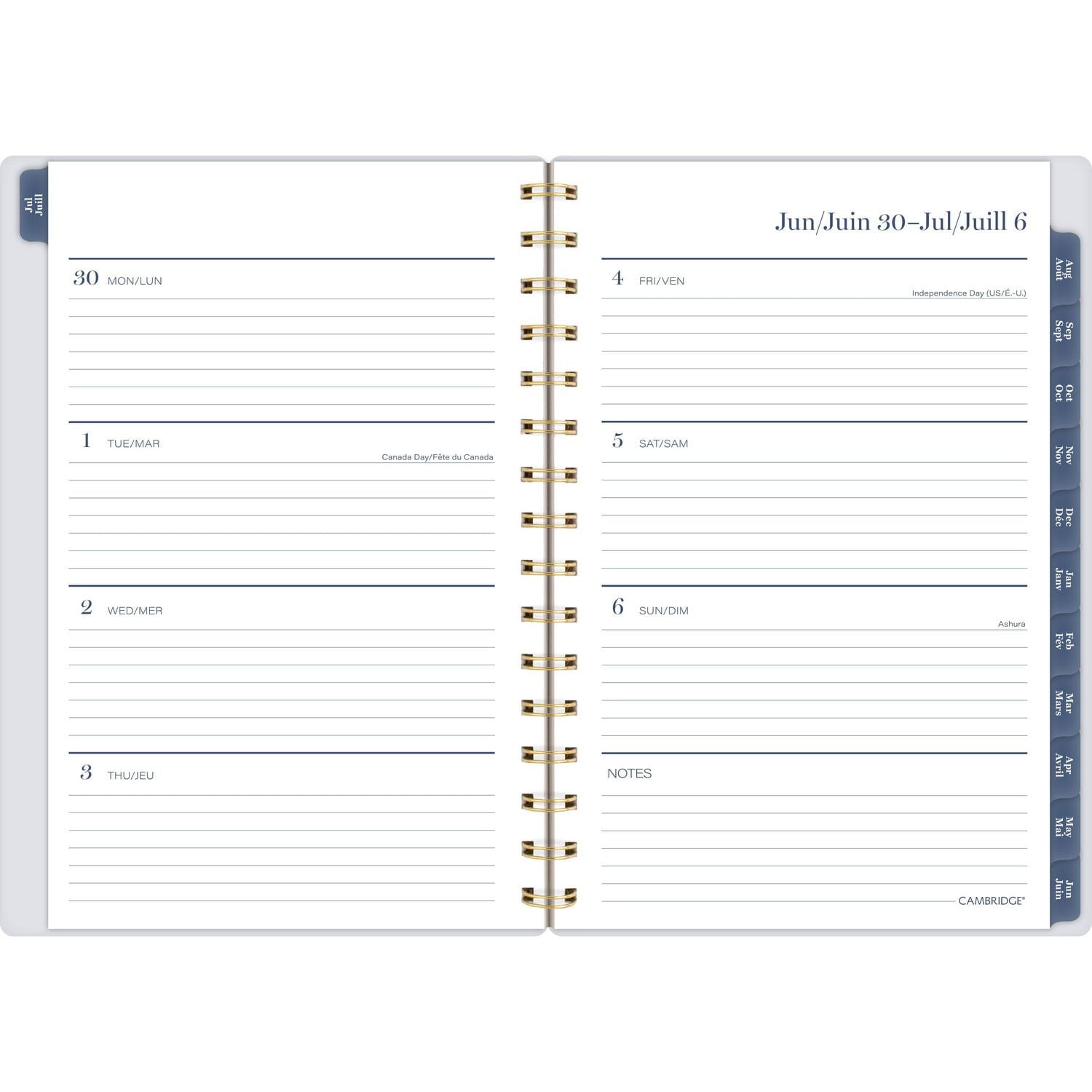 2025-2026 Cambridge® Colour Bar Navy Small Weekly Academic Year Planner