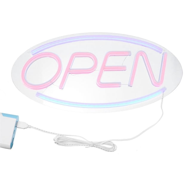 Bewildely LED ABIERTO Letrero de neón Lámpara de modelado de neón alimentada por USB Lámpara decorativa de acrílico ampliamente utilizada para la Iluminación navideña Bewildely HA013432-00