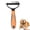 Orange, variant on Tiktrove Pet Groomer, 2-in-1 Mechanical Grooming Tool with Rounded-Tip Stainless Steel Teeth, Removal of Debris and Loose Fur, Ergonomic Grip, Ideal for Cats and Dogs