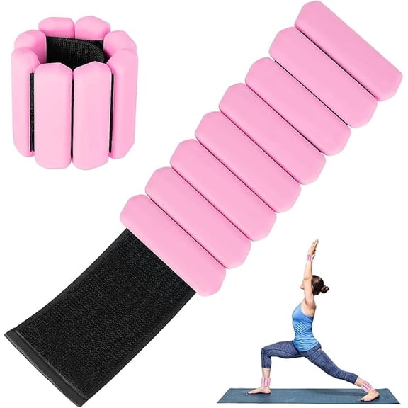 Wrist Weights Set of 2, Wearable Arm & Leg Weights for Women & Men, Adjustable Wrist Ankle Weights for Walking, Yoga, Swimming, Gym, 1lb