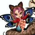thumbnail image 3 of The Hamilton Collection All Aboard the Halloween Express Figurine Collection Issue #3 Furr-ociously Friendly Fairy in Frankenstein Bride Costume Handcrafted by Jasmine Becket-Griffith 4.25-Inches, 3 of 4