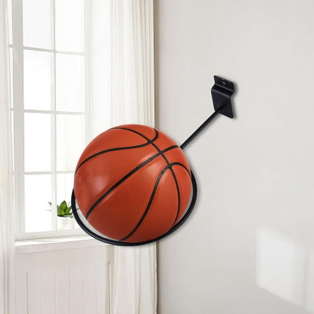 2 Pièces Support Mural de Basket-Ball en Métal Présentoir de