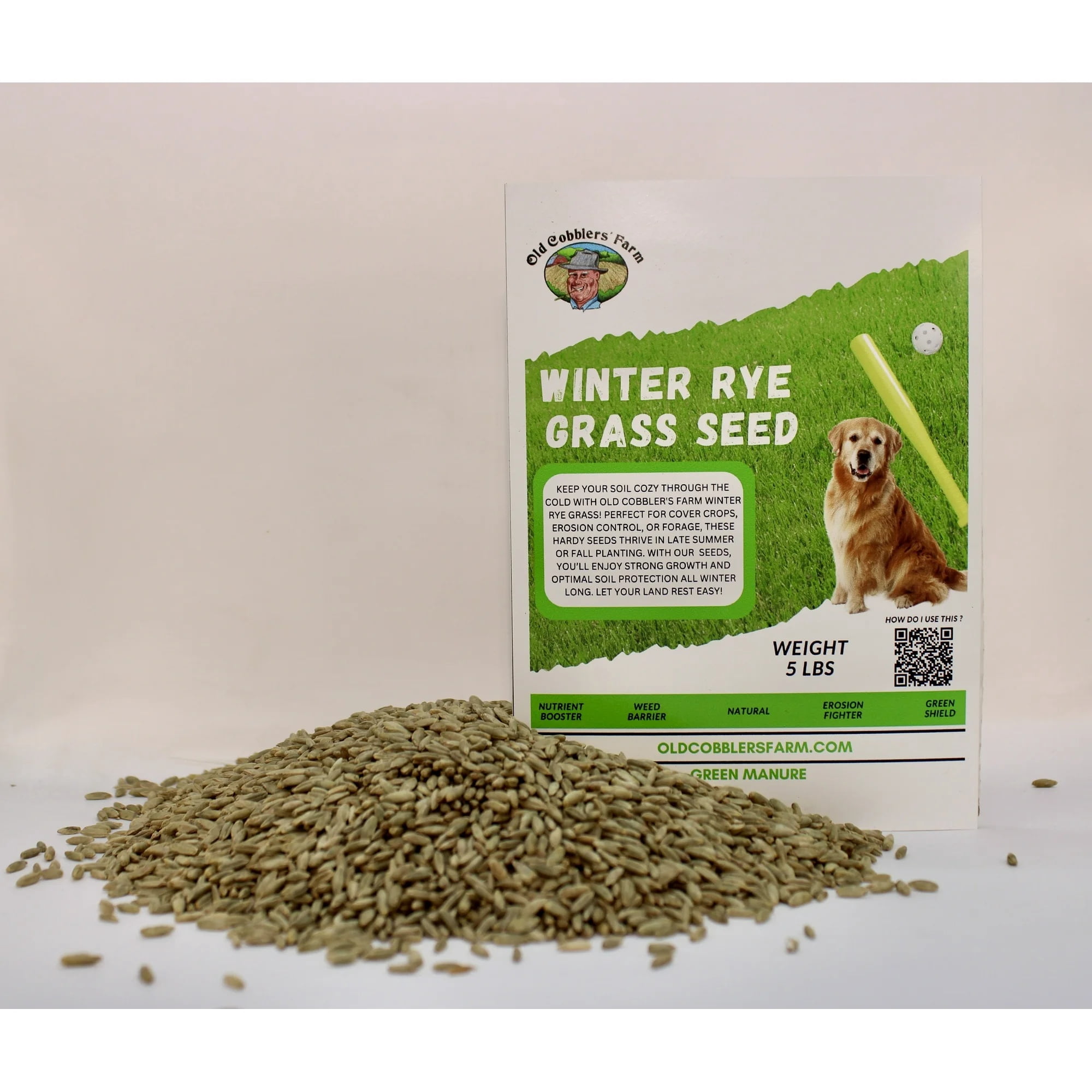 Winter Rye Seeds – The Ultimate Cover Crop for Healthy Soil, Weed Control, and Erosion Prevention – 20 lbs by Old Cobblers Farm