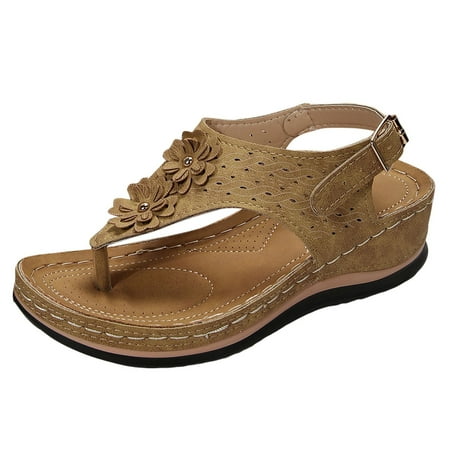 

Women Shoes Wedge Thick Womens Walking Sandals Soled Sandals Fashionable Flip Cow Print Sandals for Women Toe Corrective Foot Shape Walking Sandals Women Comfort Wedge Sandals