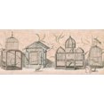 thumbnail image 2 of Ancien Oiseau Cages Brun Beige Papier Peint Bord Rétro Design, Rouleau 15' x 10", 2 of 3