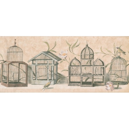 Antique Bird Cages Brown Beige Wallpaper Border Retro Design Roll Antique Bird Cages Brown Beige Wallpaper Border Retro Design Roll Images, Photos, Reviews