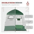 thumbnail image 3 of Outsunny Shower Tent, Pop Up Privacy Shelter for Camping, Dressing Changing Room w/ 2 Rooms, Shower Bag, Floor and Carrying Bag, Green, 3 of 9