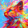 thumbnail image 1 of (A7710) Serie Flores Gato Con Diamantes Redondos Pintura Diamantes Resina 30*30CM, 1 of 9