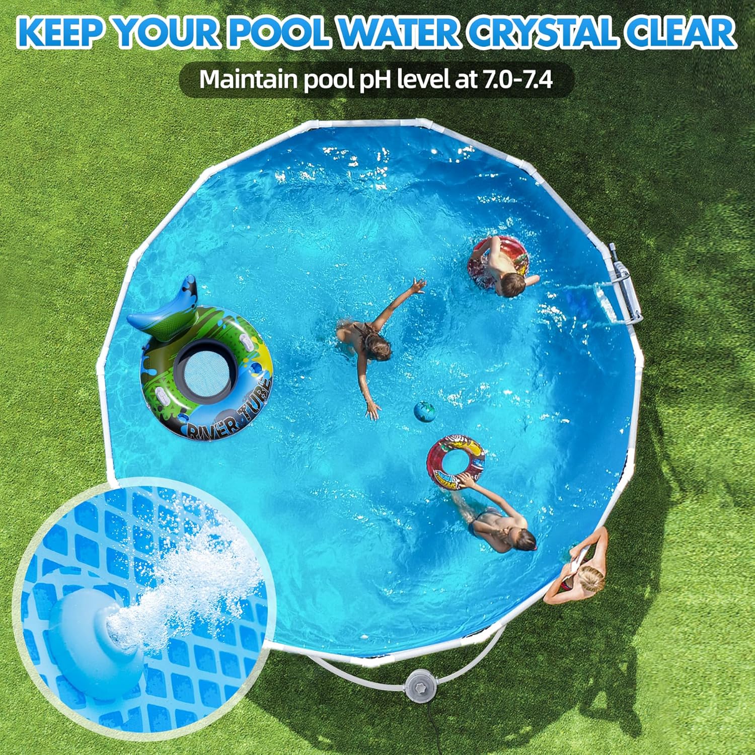 Standard Series Above Ground Pool Filter Pump - 800 GPH Flow Rate | Rapid Circulation & Micro-Debris Filtration, Pool Cartridge Filter Pump System - Keep Water Crystal Clean & Clear