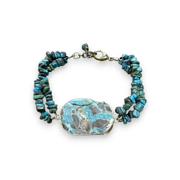 Ocean Jasper  Crazy Lace Agate Double Strand Bracelet, Gemstone Bracelet