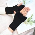 thumbnail image 4 of Kripyery 1 Pair Warm Gloves Breathable Good Thermal Insulation Arm Warmer Fingerless Knitted Long Gloves for Writing, 4 of 8