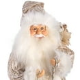 thumbnail image 2 of STP Goods Santa Claus with Watch and Gift Bag Collectible Doll 18” (45 cm) Santa Claus Christmas Figurine Holiday Décor Xmas Standing Decoration Xmas Figure Doll Decoration, Gold and White, 2 of 8