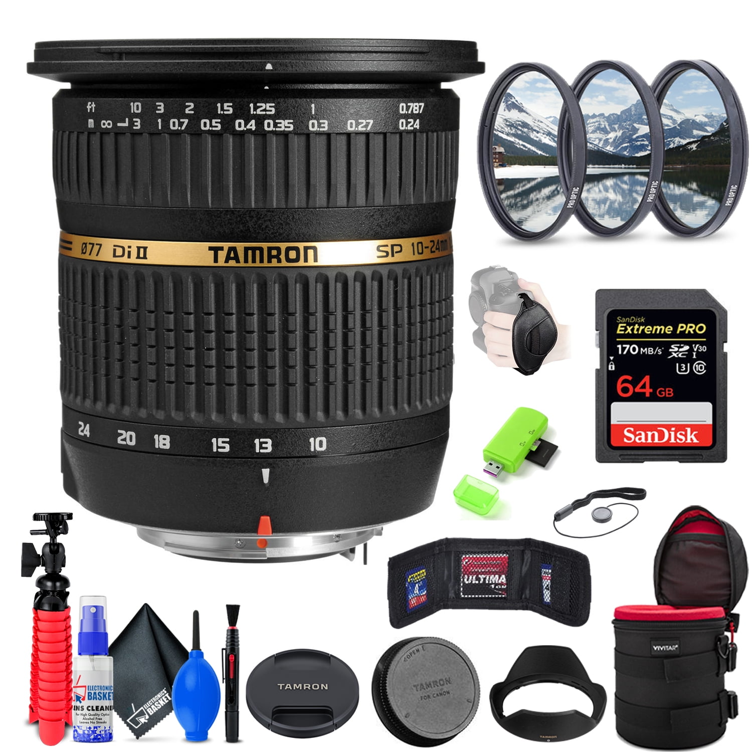 Tamron SP AF 10-24mm f / 3.5-4.5 DI II Lens For Sony + Accessories