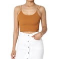 thumbnail image 1 of TheMogan Women's Solid Spaghetti Straps Ribbed Seamless Stretch Crop Cami Tank Top, 1 of 7
