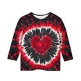 thumbnail image 4 of dazeni 3-12 Years Girls 3/4 Sleeve Round Neck T-Shirts Valentina's Day Spring Summer Shirts Funny Love Heart Graphic Tee Tops Red6, 4 of 5