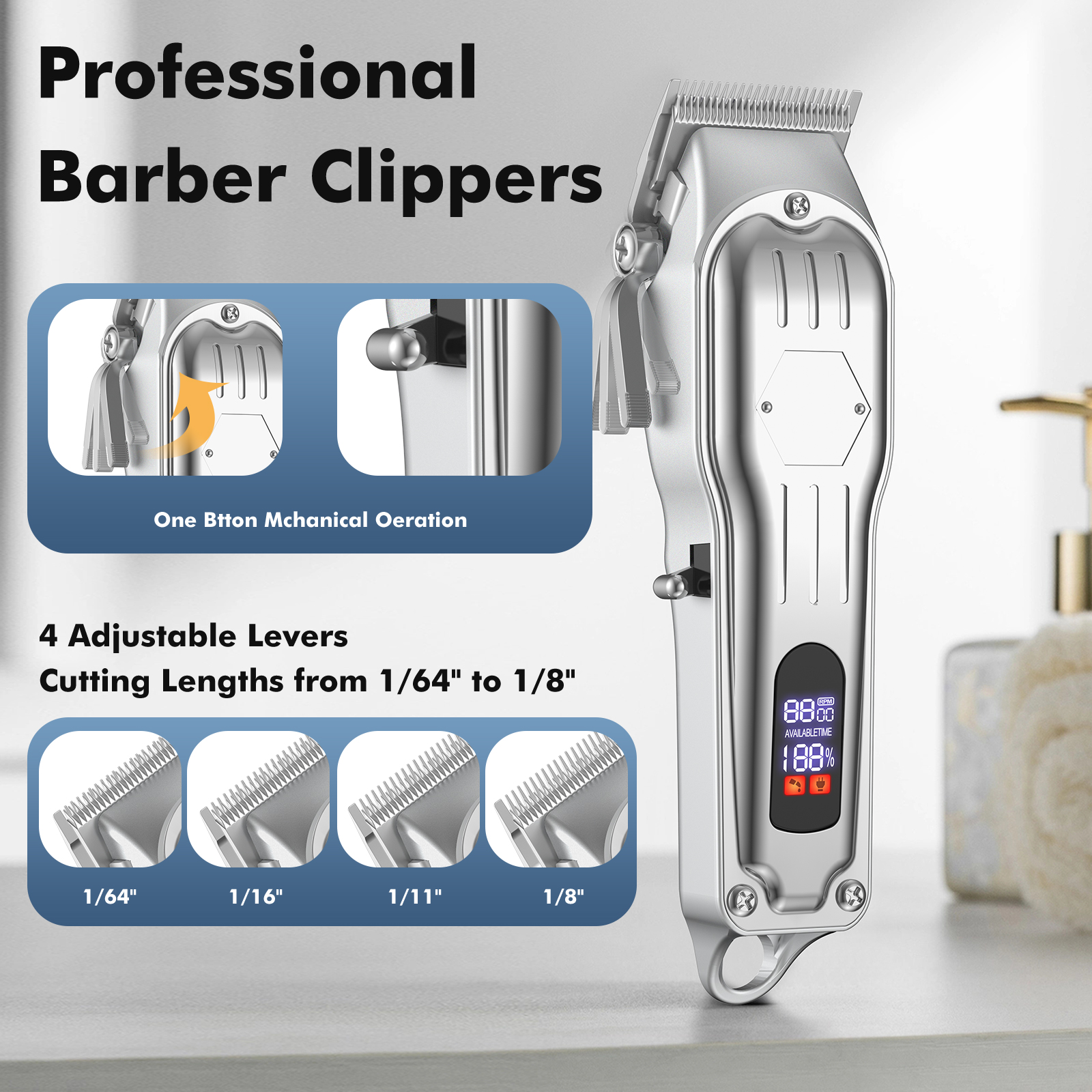 Prozing Professional Cordless Hair Clipper Kit for Men photo 3