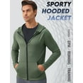 thumbnail image 4 of FEOYA Mens Outdoor Hoodies Full Zip Male Workout Gym Jacket Running Training Shirts Jacket for Athletic Running Fishing Hiking Active XL Green, 4 of 6