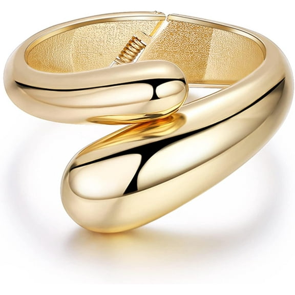 Gold Bangles For Women Chunky Gold Cuff Bracelet Gold Bracelets For Women Non Tarnish Trendy Jewelry Christmas Gifts Stocking Stuffers[z3533]