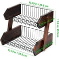 thumbnail image 2 of Yangbaga Metal Mesh and Pine Wood 2 Tier Storage Basket, Piece Count 2, 2 of 7