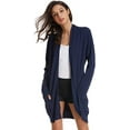 thumbnail image 5 of Grace Karin Classic Women's Solid Long Sleeve Open Front Long Knit Cardigan Sweaters with Pockets, 5 of 7