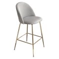 thumbnail image 4 of Lilly Set of (2) Bar Height Chairs in Grey Velvet w/ Brushed Gold Metal Legs by Diamond Sofa, 4 of 6